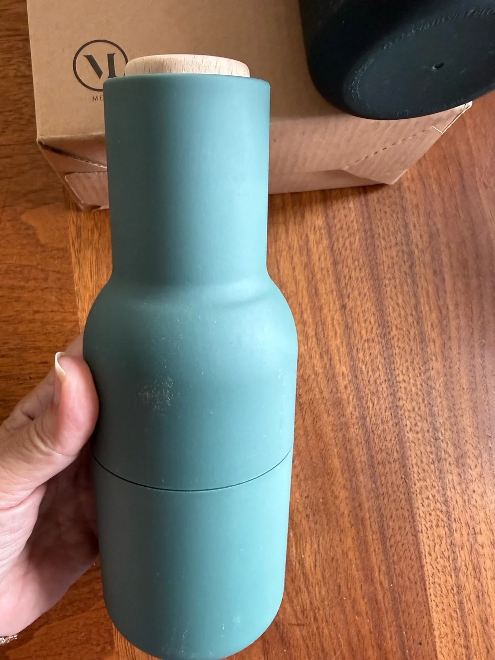 Menu Design/Audo Copenhagen Bottle Grinders w/ Beech Lids - Dk Green